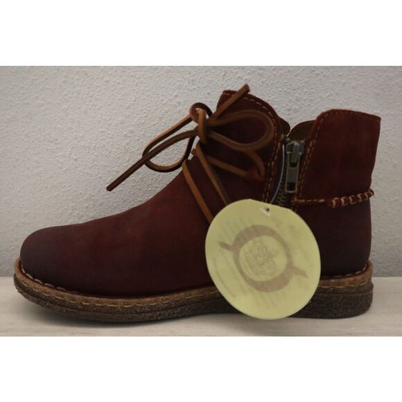 Born BR0027644 Women's Sz 6M Dark Red Distressed Calyn Suede Booties - Picture 4 of 15